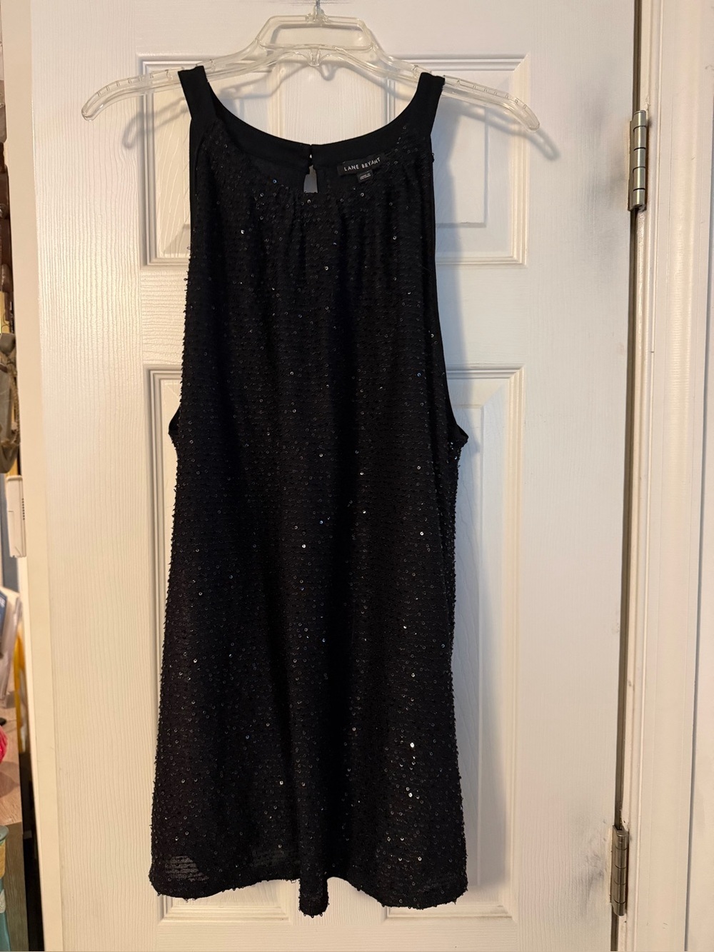 Lane Bryant Black Sequin Halter Top